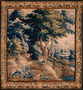 flamländsk gobeläng. Så kallad Verdure. Atelier i Oudenaarde. 332x318cm. Inv 00021. 1600-talet. av Flemish School