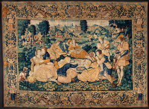 flamländsk gobeläng. Landsmåltiden. Atelier i Oudenaarde. 331x465 cm. Iinv (83073)-8 / 00008. 1600-talet. av Flemish School