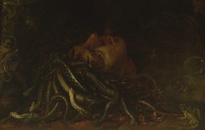 Head of Medusa (olja på panel) av Flemish School