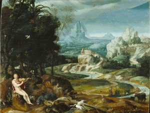 Landskap med Orfeus, c.1570 av Flemish School