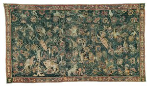 Stort bladverdur med djur och fåglar, 1525-50 av Flemish School