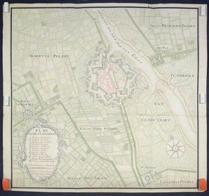 Karta över Sas de Gant och omgivande områden, 1759