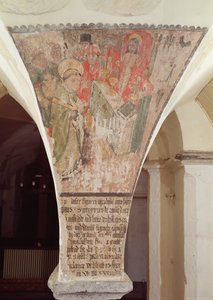 Mässa av St. Gregory, väggmålning från kryptan av Flemish School