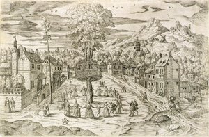 Första maj-ceremoni (etsning) av Flemish School