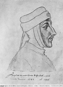 Ms 266 fol.54 Louis II o Flanders, faapea foi Louis III o Artois ma Louis I o Palatine Burgundy, ua lauiloa o Louis o Male, mai le 