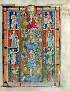 Ms 340 fol.11r The Tree of Jesse, från De Laudibus Sancte Crucis av Rabanaus Maurus (c.780-856) från Anchin Abbey av Flemish School