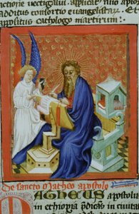 Ms Gen 1111 Page från Legenda Aurea, Brygge, c.1400-10 av Flemish School