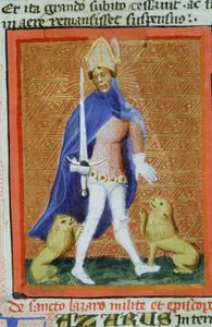 Ms Gen 1111 Page från Legenda Aurea, Brygge, c.1400-10 av Flemish School