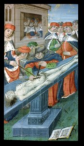 Ms Hunter 9 10r Dissection, från De Medina Fen I. II, av Avicenna (980-1037) av Flemish School