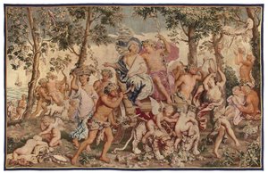 Mytologisk gobeläng, sent 1600-tal av Flemish School