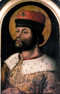 Porträtt av Karl den Store (Karl I kallade Karl den store 742-814) Anonym målning av den flamländska skolan. 1500-talets London, Antiquaries Society av Flemish School