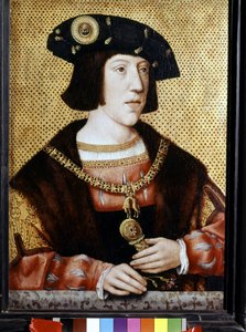 Porträtt av Karl V (1500 - 1558), kejsare av Tyskland. Flamländska 1500-talets skola (olja på duk)