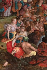 Johannes predikan i öknen av Flemish School