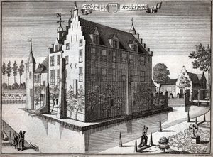 Slottet Rijsenburg. (gravyr av Flemish School
