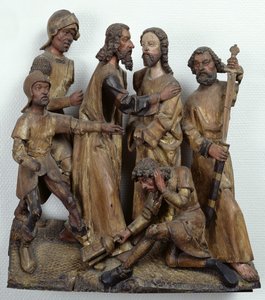 The Kiss of Judas, från Antwerpen (polykromt trä)