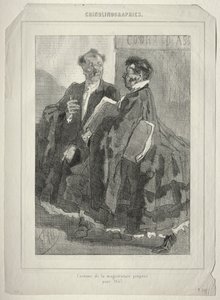 Crinolinographies (Magistracy Costume föreslagen för 1857) av Félicien Rops