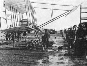 Henri Farman och hans 50 hk Gnome-biplan, Blackpool Aviation Meeting, Lancashire, 1909 1933.