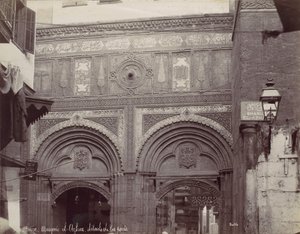Kairo. Moskén el-Arhar, dörrdetaljer, 1870-tal. av Félix Bonfils