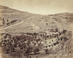Panoramautsikt över Cedrondalen eller Josafat, i utkanten av Jerusalem