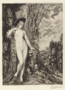 Det amorösa lejonet av Félix Bracquemond, after Gustave Moreau