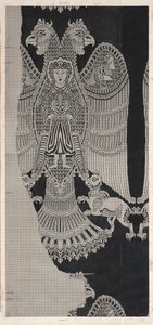 Schematisk teckning av Buyid Silk (1962.264) av Félix Guichert