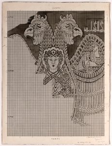 Schematisk teckning av Buyid Silk (1962.264) av Félix Guichert