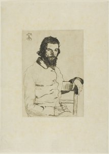 Porträtt av Meryon av Félix Henri Bracquemond