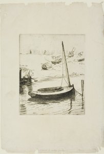 Båten med nedfällt segel av Félix Henri Bracquemond