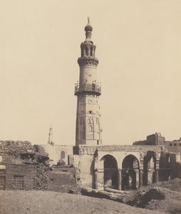 Djirdjeh, moské i ruiner på kanten av Nilen, 1851-52, tryckt 1853-54. av Félix Teynard