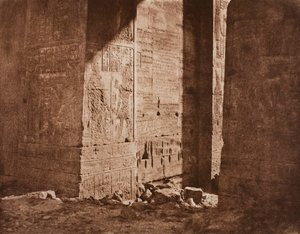 Första pylonen - fransk inskription ristad på den östra gränsen vid punkt H, ön Fila..., 1851 av Félix Teynard