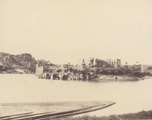 Ön Fileh Philæ, allmän bild tagen från sydost vid punkt B, 1851-52, tryckt 1853-54. av Félix Teynard