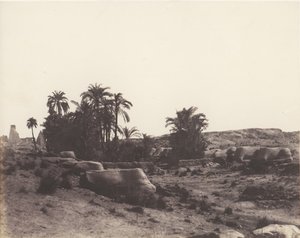Karnak Thebe, Sfinxernas aveny - Allmän syn tagen från punkt G, 1851-52, tryckt 1853-54. av Félix Teynard