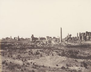 Karnak Thebe, Allmän bild av ruinerna tagna från nordost, i V, 1851-52, tryckt 1853-54. av Félix Teynard