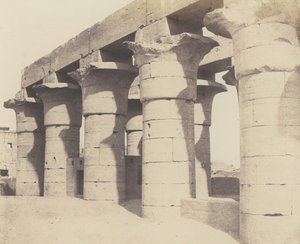 Louksor Thèbes. Construction Centrale - Grande Colonnade, 1851-52, tryckt 1853-54. av Félix Teynard