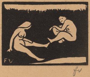 Två sittande badande av Félix Vallotton
