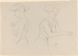 Två studier av en kvinna som klär sig av Félix Vallotton