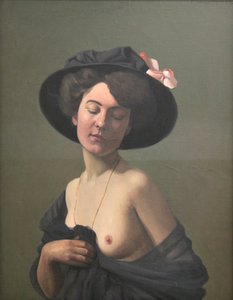 "Ung kvinna i en svart hatt", 1908