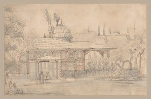 Paviljong nära en moské (recto) av Félix Ziem