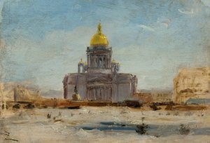 Sankt Petersburg, Sankt Isaac, mellan 1-1844 och9-1844 (olja på papper på duk) av Félix Ziem