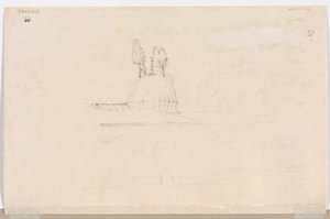 Skiss för paviljong nära en moské, 1800-tal. av Félix Ziem