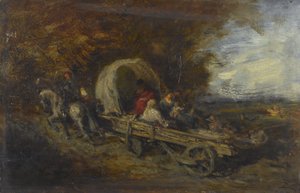 Vagnen, mellan 1843 och 1844 (olja på trä) av Félix Ziem