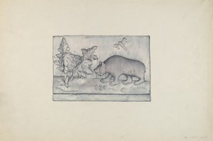 Reliefpanel av björn