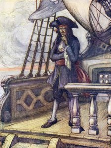 Quarter Deck, där Hook gick ensam (färglitografi)
