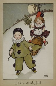 Jack och Jill, viktorianskt kort av Florence Hardy