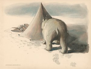 Illustration för Golliwoggs Polar Adventures av Florence K. Upton