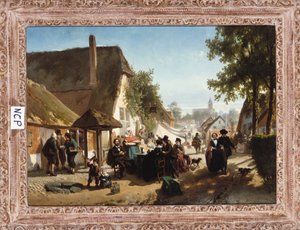 Lunch på värdshuset, 1886 av Florent Nicolas Crabeels
