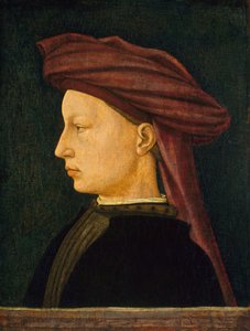 Profil Porträtt av en ung man av Florentine 15th Century