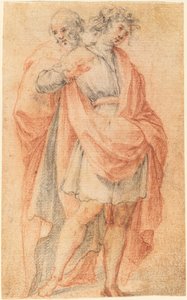 Två mansfigurer: En ungdom och en gammal man av Florentine 17th Century