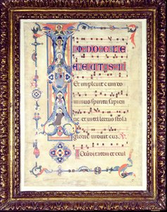 Gradvis, med historisk initial I föreställande Saint John the Evangelist, c.1315 av Florentine School