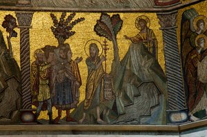 Johannes Döparen förkunnar Kristus (mosaik) av Florentine School